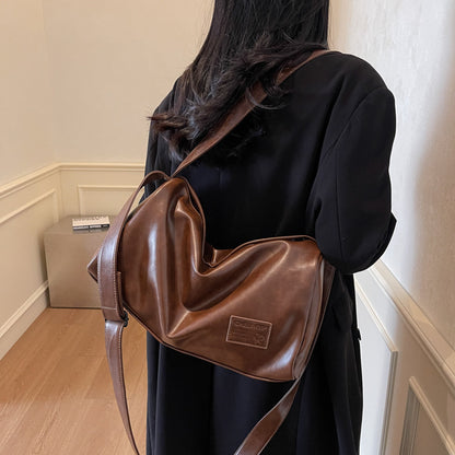 womens soft surface trendy textured one shoulder bag large capacity