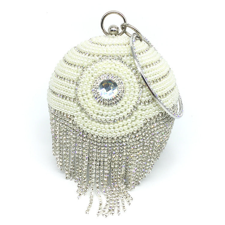 womens fashion diamond encrusted spherical dinner bag