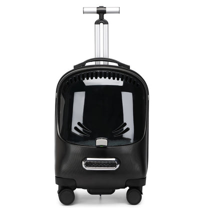 transparent breathable portable bag expandable trolley backpack