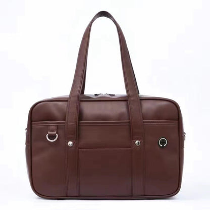 One-shoulder Student Commuter PU Uniform School Handbag