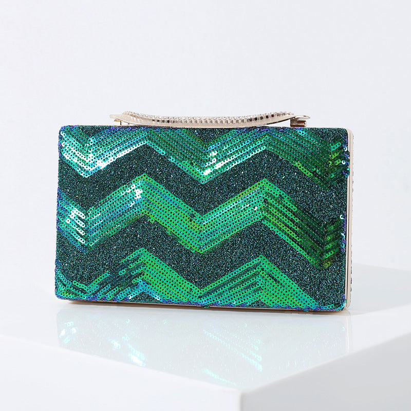 womens fashion sequin water ripple dinner bag