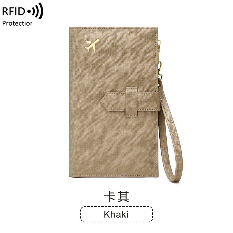 rfid anti magnetic passport holder multifunctional long ladies wallet