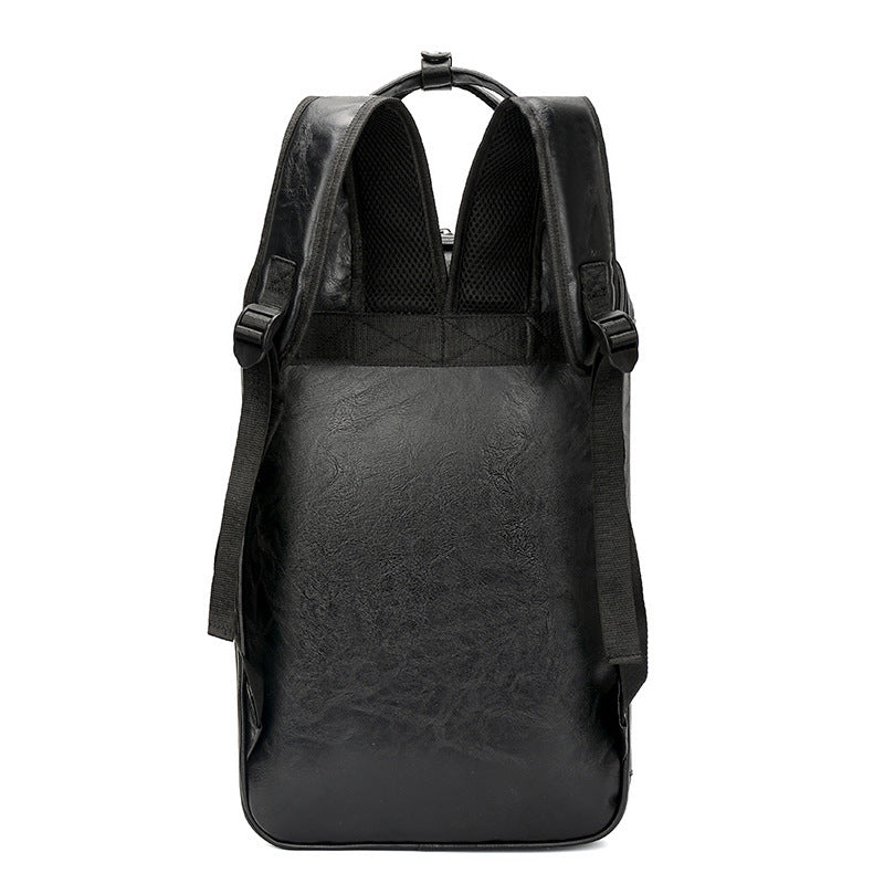 simple thick leather waterproof backpack