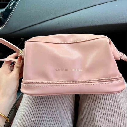 Cloud Double Layer Cosmetic Female Portable Buggy Bag