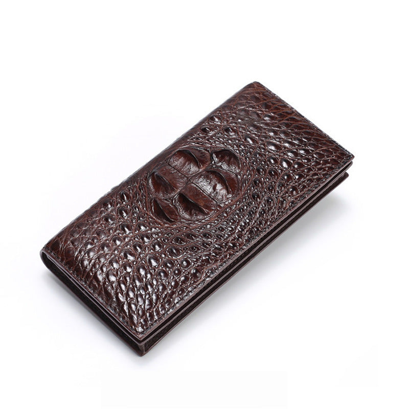 crocodile leather wallet cowhide mens multi card long style