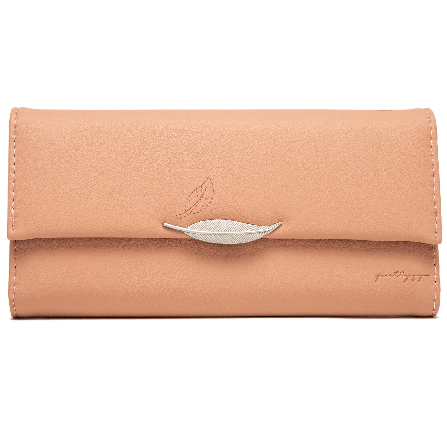 hipster style leaf buckle simple long wallet ladies