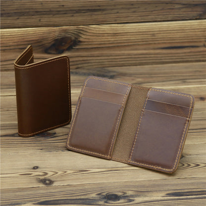 mens first layer of cowhide card case pocket simple