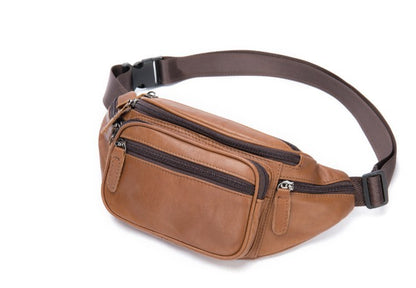 retro casual mens leather belt bag