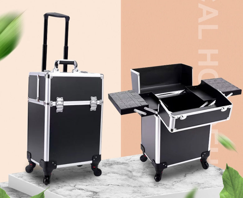 large capacity make up and make up artist trolley storage toolbox