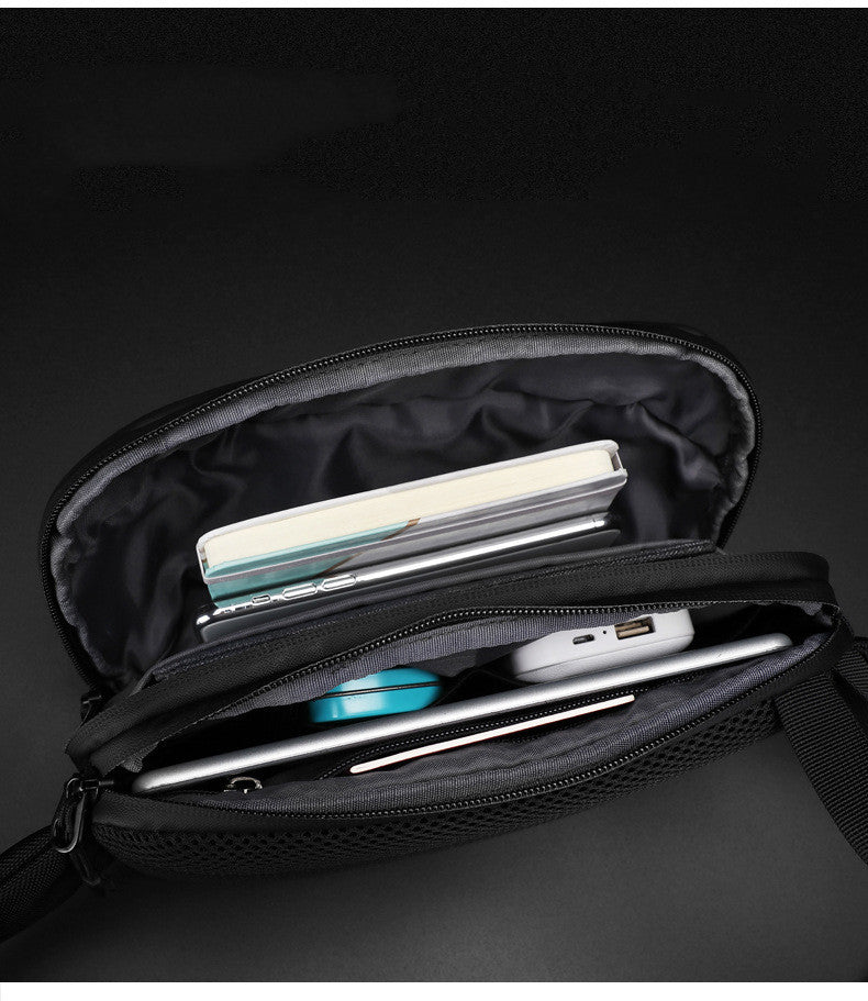 mens waist bag korean version functional multi function expandable messenger