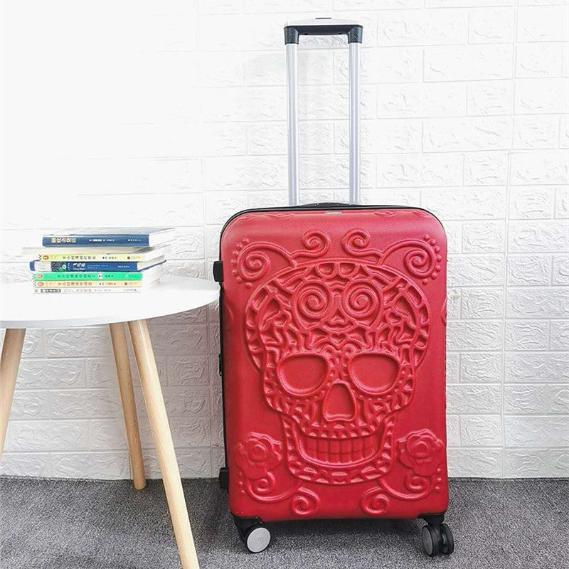 skull scratch resistant frosted trolley case