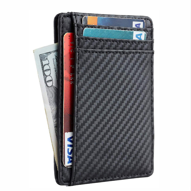 mens genuine leather anti theft swiping card holder