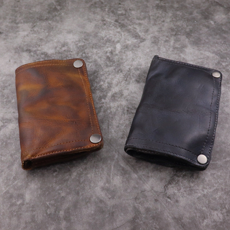 mens handmade vertical wallet with multiple card slots