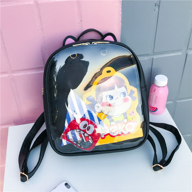 korean girls transparent candy color cute student schoolbag