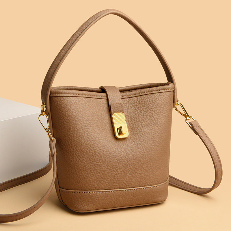 Fashionable Minimalist Multi-layer Single Shoulder Bag Niche Versatile Soft Leather