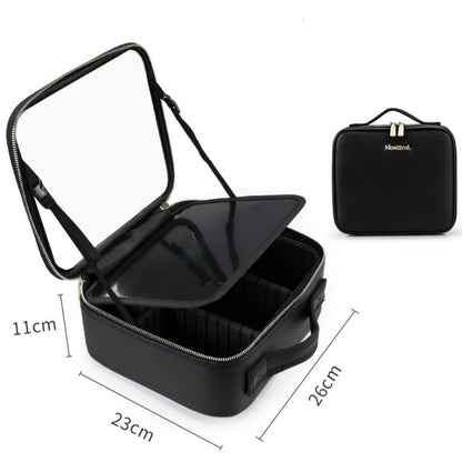 smart led cosmetic case with mirror cosmetic bag large capacity fashion portable storage bag travel makeup bags