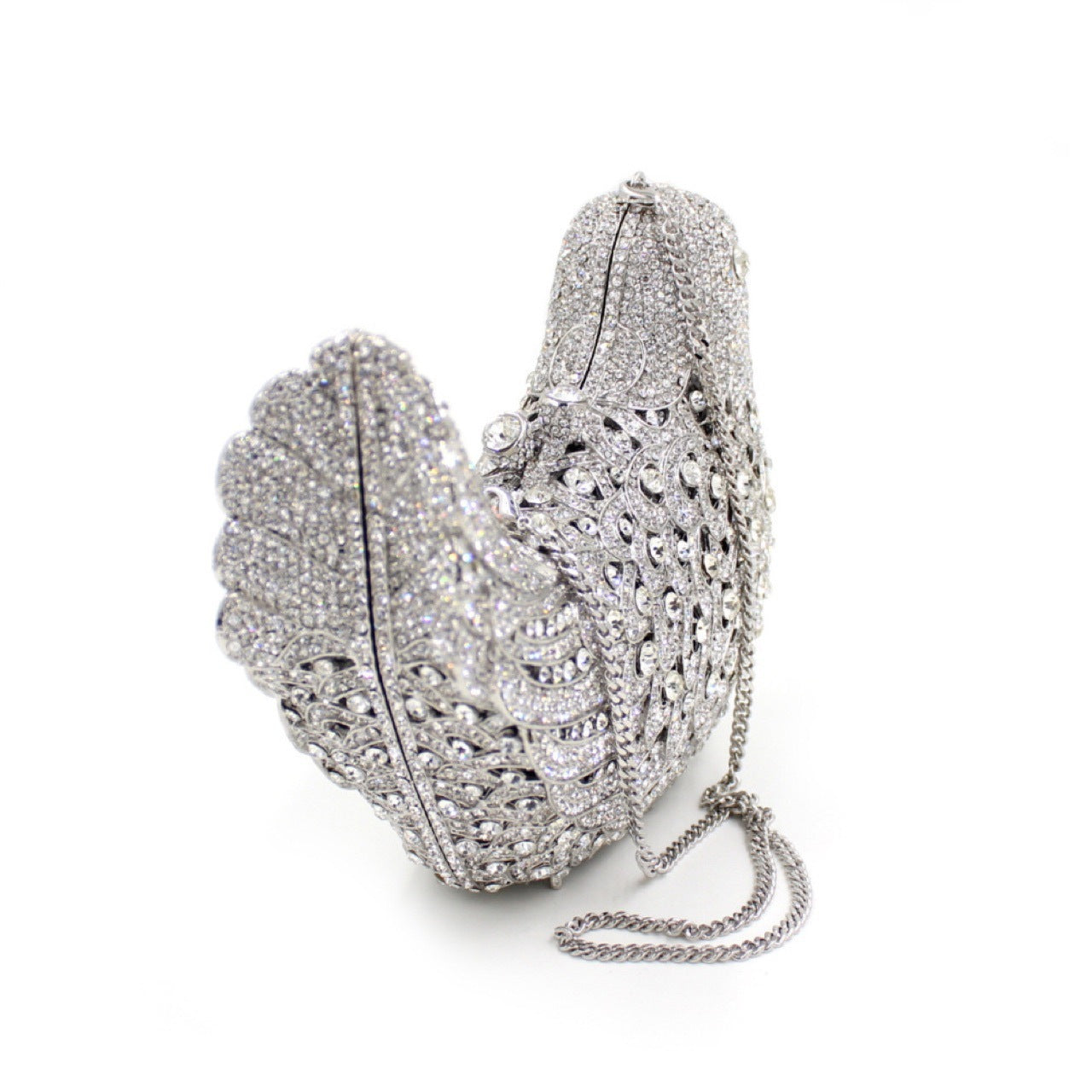 bird and peace dove animal jewel pack rhinestone dinner bag