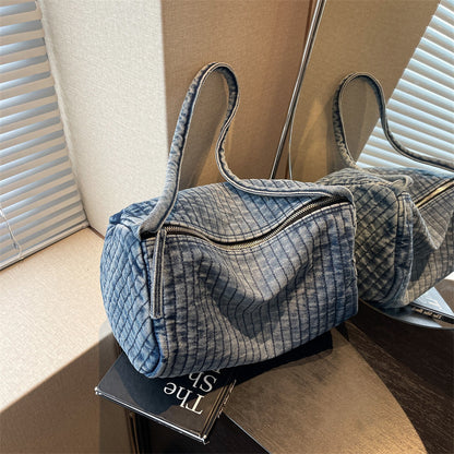 Women's Washed Denim Fashion Large Capacity Shoulder Bag