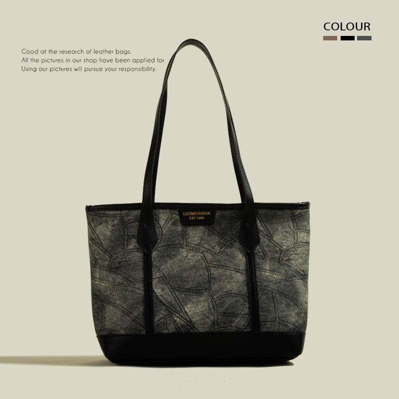 large capacity rhombus simple tote bag women