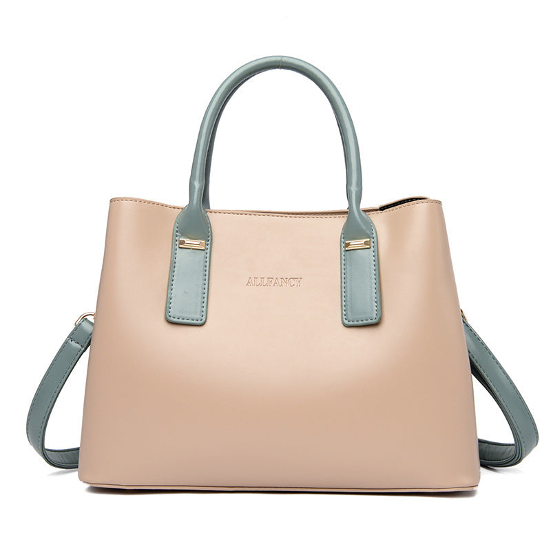 handbag soft leather large capacity versatile shoulder crossbody mom bag
