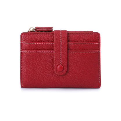 womens rfid anti theft refreshing multiple card slots short litchi wallet