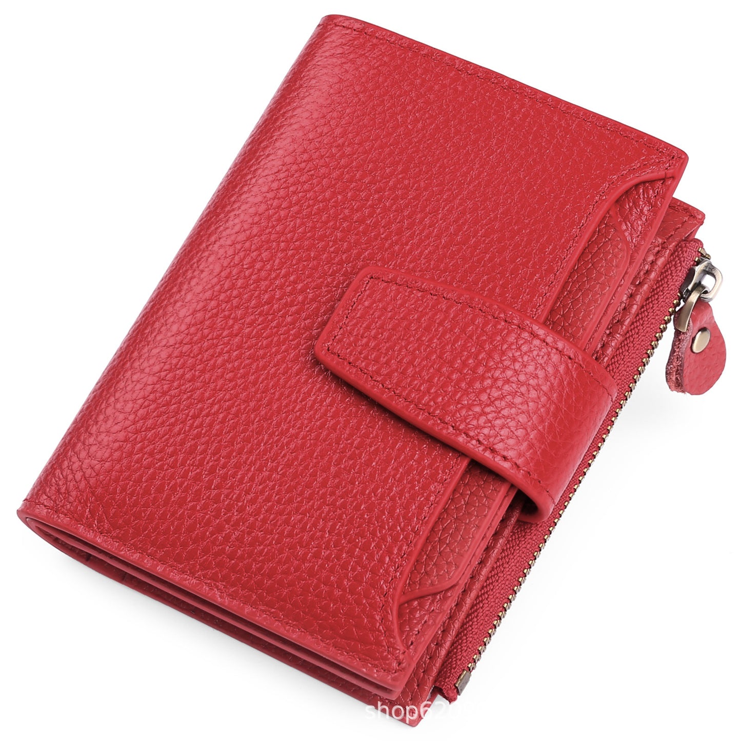 womens leather short wallet european and american milled first layer cowhide wallet wallet