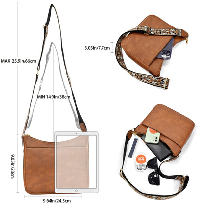 wide shoulder strap large capacity multi functional stitching shoulder bag