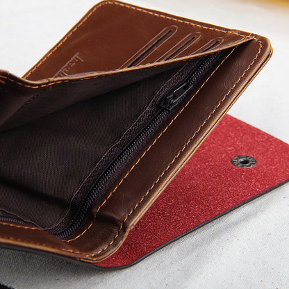 mens three fold creative short wallet