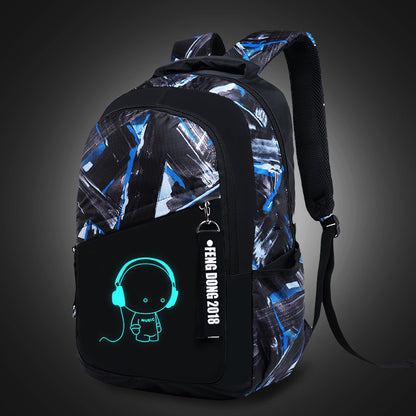 exclusive for cross border mens backpack junior high school student schoolbag backpack computer bag offload wear resistant luminous one piece dropshipping