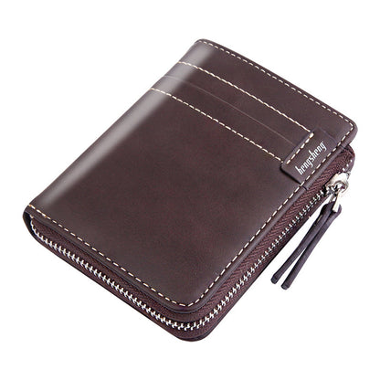 mens wallet short wallet retro zipper dollar