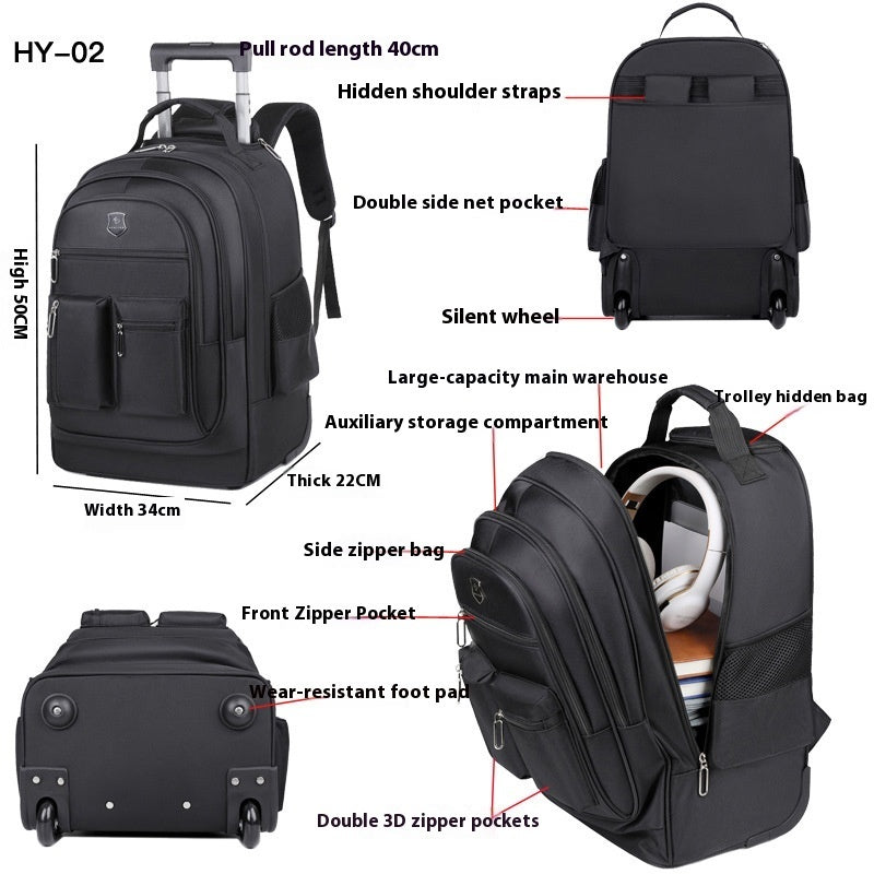 trolley backpack ultra light trolley bag large capacity single directional wheel