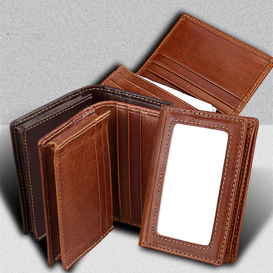 leather anti magnetic rfid anti theft swiping change document package card holder