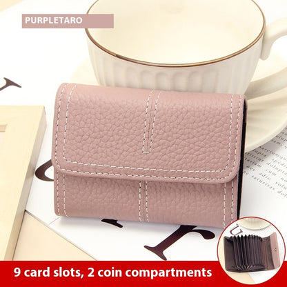 large capacity womens certificate holder first layer cowhide card holder wallet