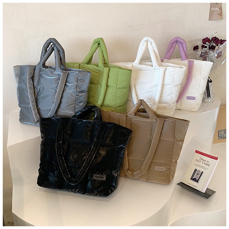cotton jacket bag large capacity down jacket portable shoulder bag
