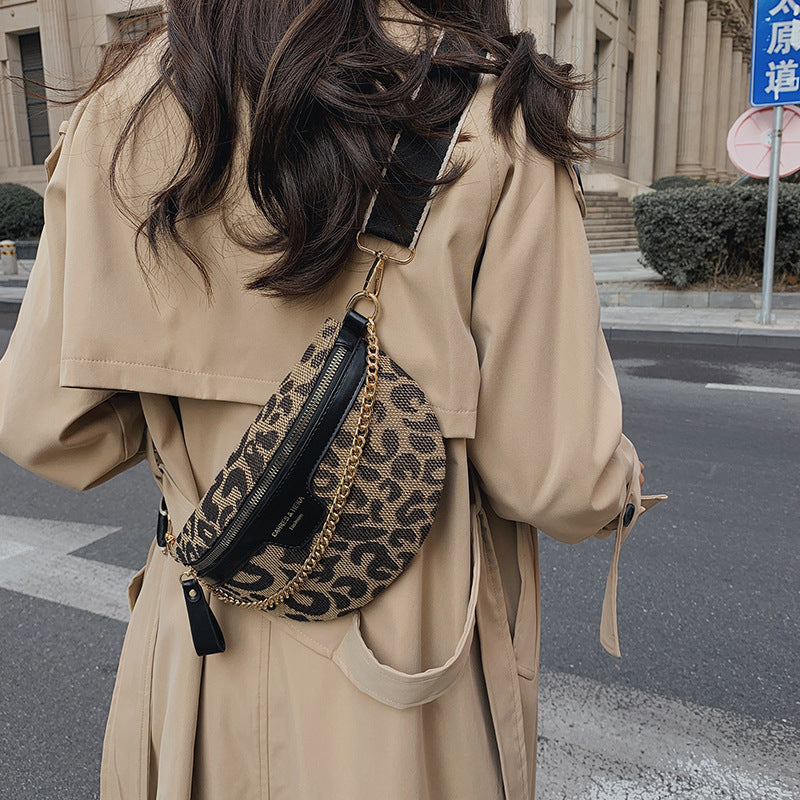 womens retro fashion leopard print shoulder bag
