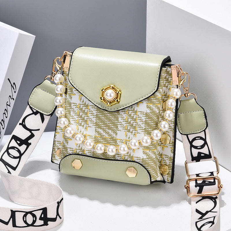 fashion womens crossbody bag girls cute princess wallet classic shoulder bag summer pearl chain phone bag