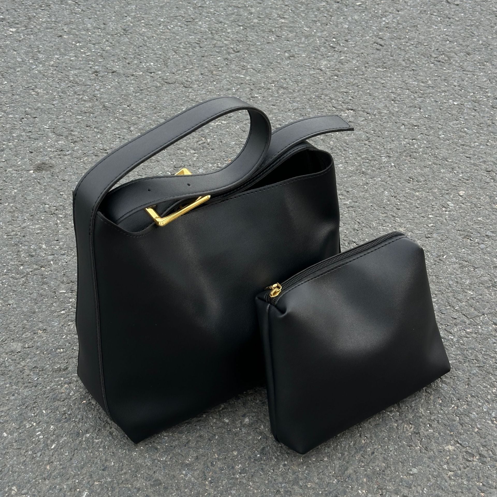 new fashion all match bucket large capacity simple casual two piece suit shoulder messenger bag