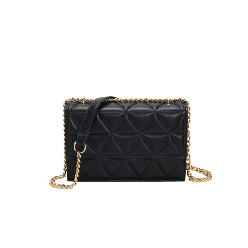western style rhombus embroidery thread shoulder messenger bag