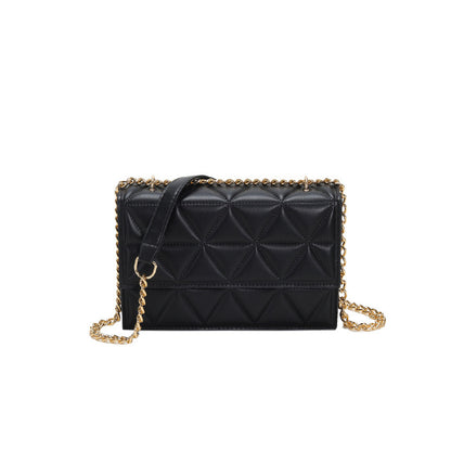 western style rhombus embroidery thread shoulder messenger bag