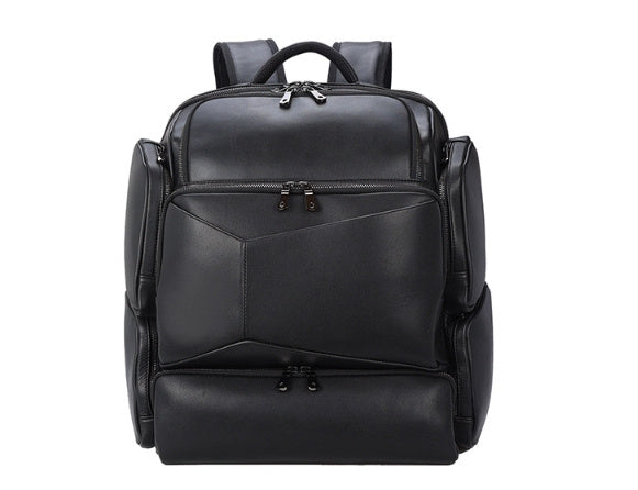 vintage travel genuine leather 17 inch outdoor large capacity crazy horse computer backpack