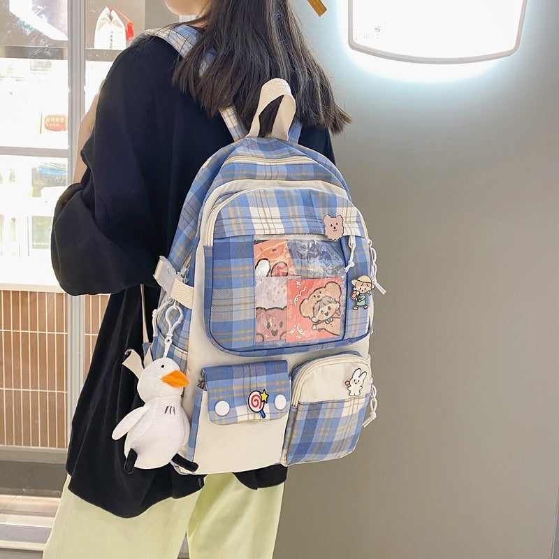 girl high school student junior school backpack