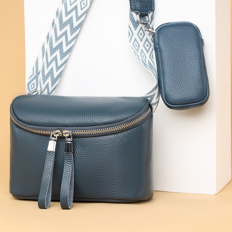 first layer cattlehide leather fashion shoulder messenger bag for women