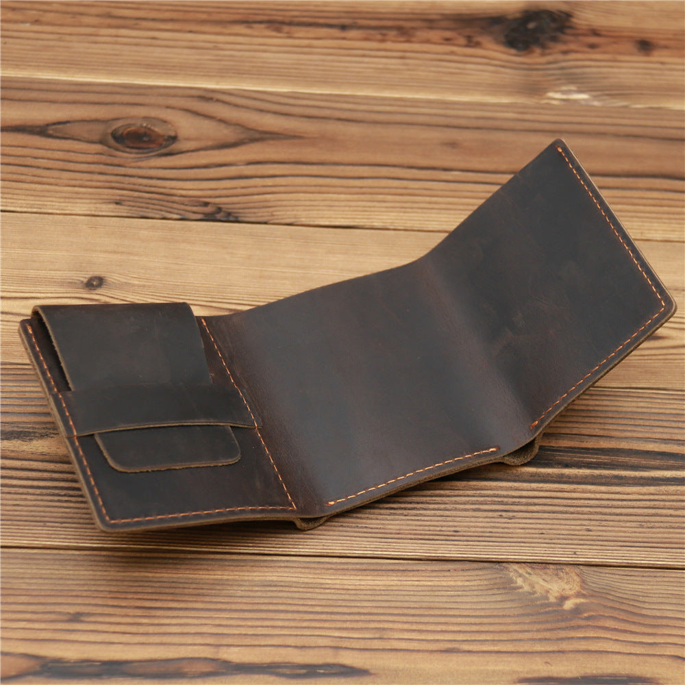 mens retro crazy horse leather wallet