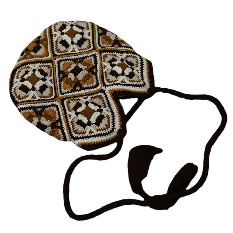 Ethnic Style Grandmother Plaid Shoulder Bag