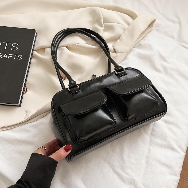 multi pocket design shoulder bag fashion versatile square handbags women underarm bags