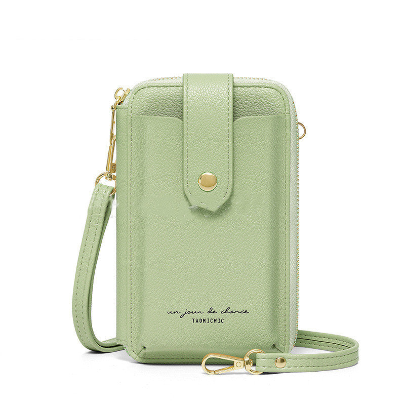 korean style advanced simple large capacity vertical creative mobile phone bag womens pu purse