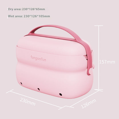 2-in-1 Cosmetic Bag With Handle Hangable Dry And Wet Separation Toiletry Bag Fashion Candy-color Portable Waterproof Storage Travel Bags