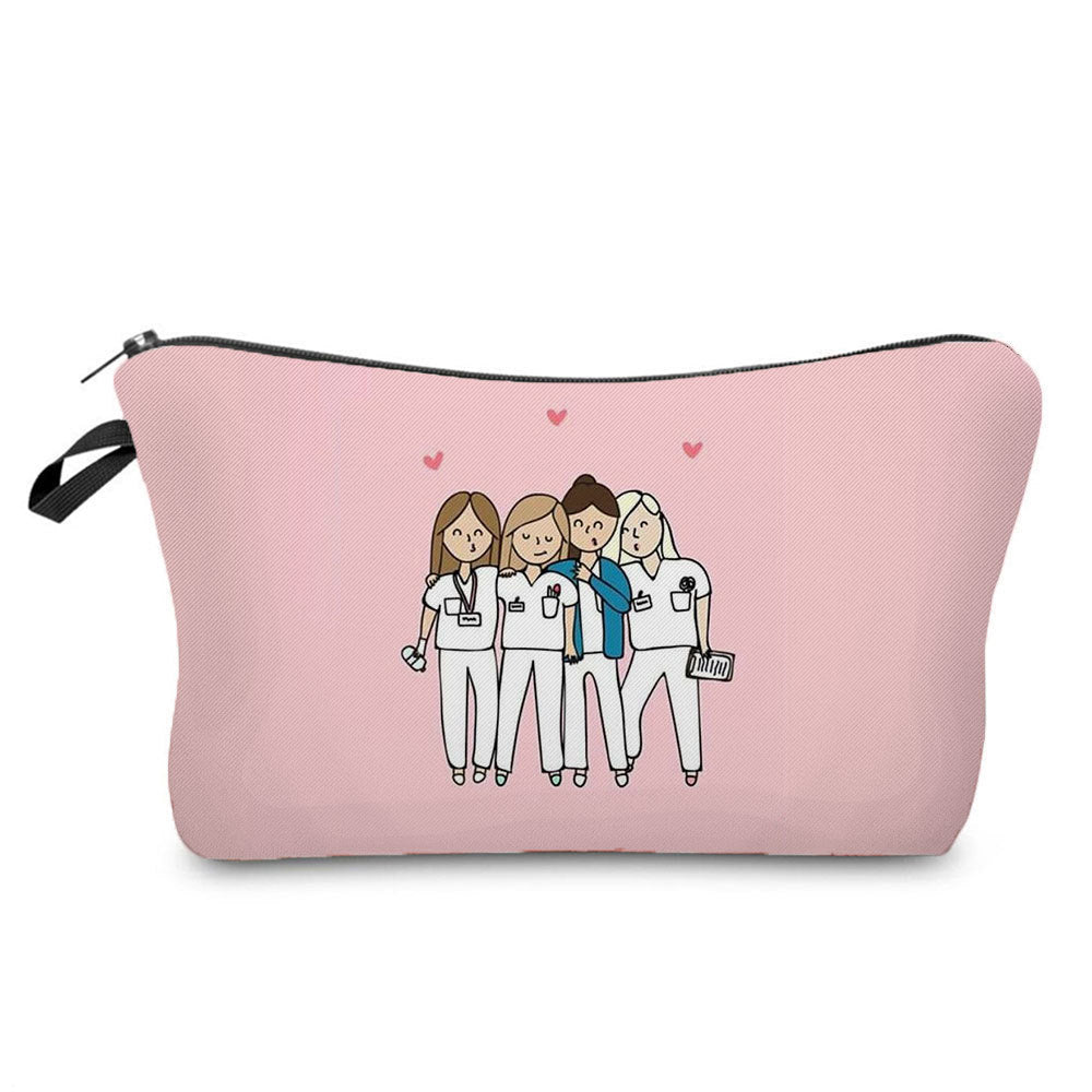 angel nurse printed makeup storage bag