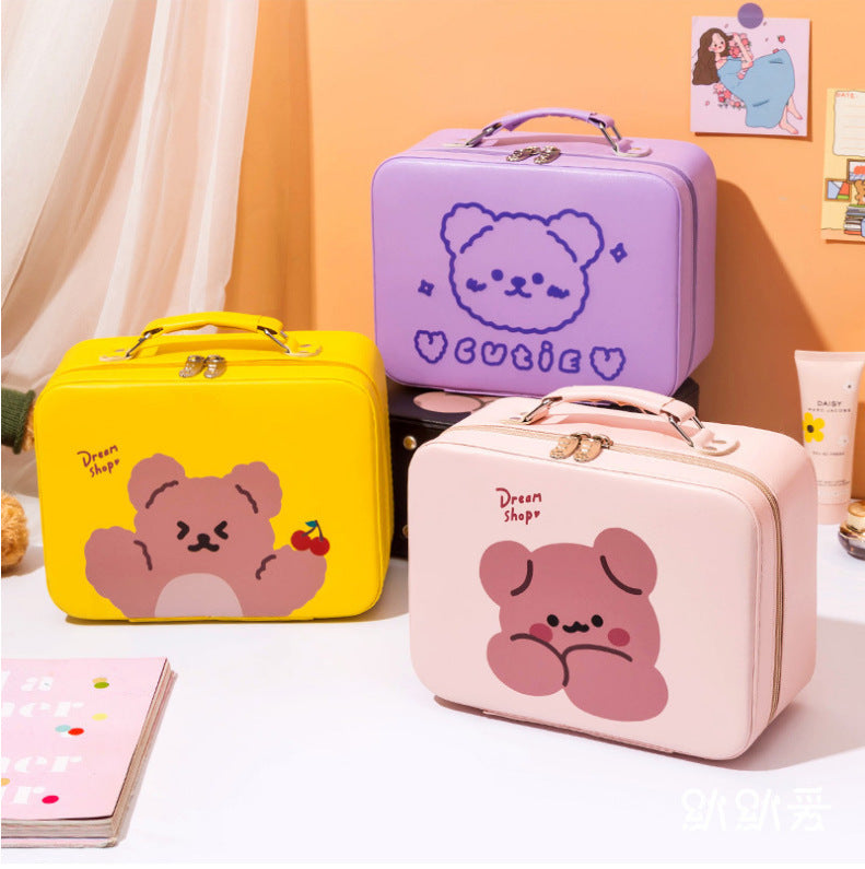 cosmetic bag portable travel large capacity girl heart cute