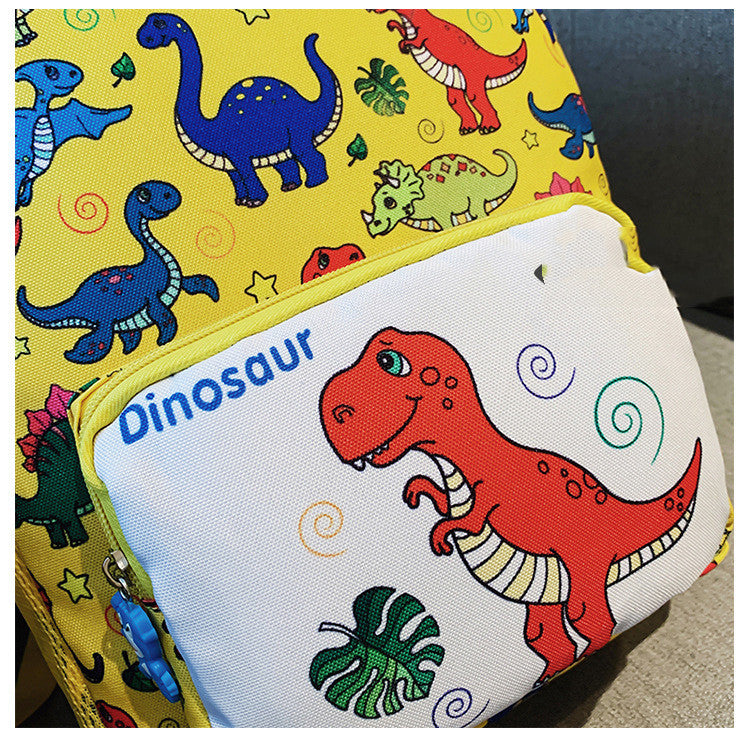 cartoon student schoolbag dinosaur nylon print childrens shoulders